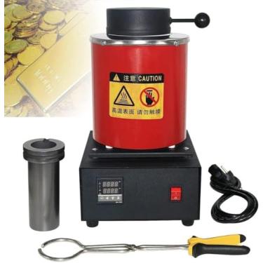 Imagem de Furce De Fusão De Ouro Elétrico,máquina De Fundição De Metal Digital 2102 ° F,kit De Fundição De Metal Com Cadinho De Grafite Para Sucata De Fusão, Prata, Ouro, Cobre 1800w