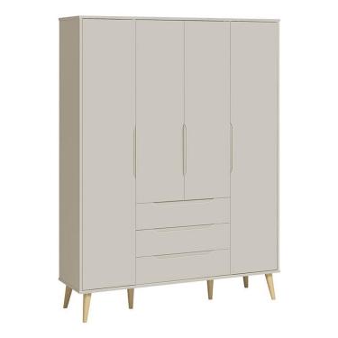 Imagem de Guarda Roupa Infantil Retrô Elfe Areia Acetinado Natural - Reller
