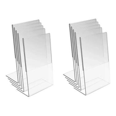 Imagem de Display Expositor Em L Tamanho A4 10 Peças Acrílico Ps Mesa - Comercia