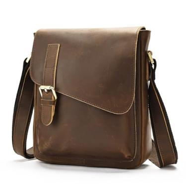 Imagem de Bolsa mensageiro masculina de couro vintage para trabalho bolsa tiracolo bolsa de mão para mulheres presente, 6228-coffee