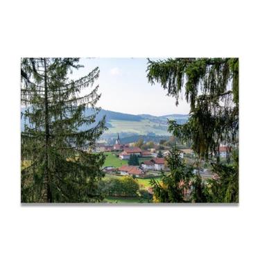 Imagem de Home Far Away Mountain Cottage Serenity – Arte de parede vida no campo, impressão em tela aconchegante e gratuita para casa 40 x 60 cm sem moldura