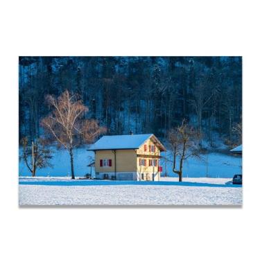 Imagem de Casa Única Família Serenidade Serenidade – Arte de Parede Vida no Campo, Impressão em Tela Casa Livre Aconchegante 60 x 90 cm Sem Moldura