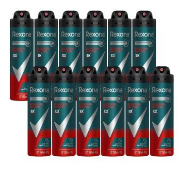Imagem de Kit 12 Desodorante Rexona Antibacterial Protection Men Aerosol Antitranspirante 72h 150ml