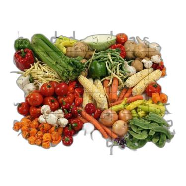 Imagem de Kit Com 4 Quebra-Cabeças Legumes De 60 Peças