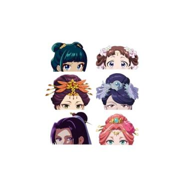 Imagem de The Court Herbalist Diaries Pacote com 6 mini adesivos de anime mangá decalques, ideais para carros, laptop, skate, decoração de parede, resistente a UV 5 cm x 3,8 cm