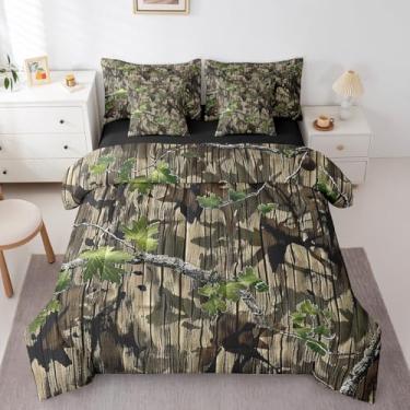 Imagem de Feelyou Conjunto de 7 peças, cama de camuflagem e folhas camufladas para meninos e meninas, 7 peças, decoração de quarto de adolescentes, 7 peças