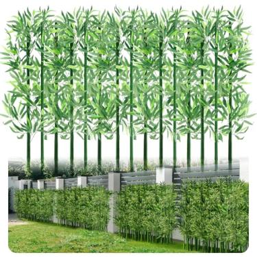 Imagem de Giegxin 1,2 m, pacote com 15, árvore de bambu artificial, plantas de bambu falsas, à prova d'água, com folhas de seda, para ambientes internos e externos, jardim, cerca, quintal, entrada de pátio