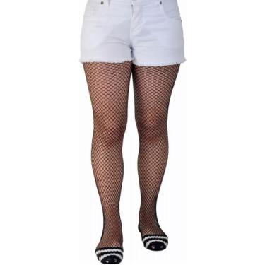 Imagem de Meia Calça Arrastão Adulto Coloridas Strass - HB, UN, Preto