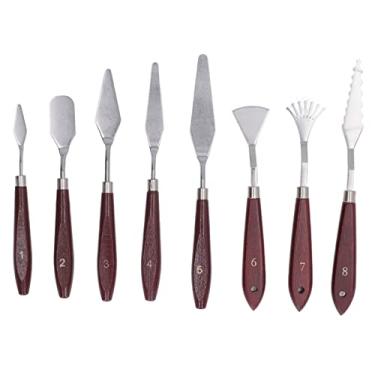 Imagem de AYNEFY 8 PCs Pintando o Conjunto de Faca, Versátil Aço Inoxidável Desenho de Espátula Paleta de Facas Pintando Mistura de Raspador de Pigmentos Pigmentos Acessórios para Pintura a óleo