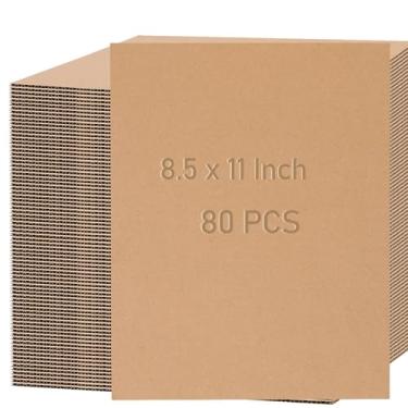 Imagem de KINJOEK 80 Folhas De Papelão Ondulado, 8,5 X 11 Pol., 3 Mm Espessura, Almofadas Inserção Embalagem Amarelas Para Embalagem, Envio Por Correio, Artesanato Faça Você Mesmo
