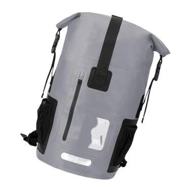 Imagem de Dynwave Mochila impermeável de 35 litros, mochila seca com alça peitoral, design ergonômico de PVC para aventuras ao ar livre, versátil, Cinza