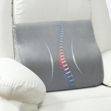 Imagem de AHUAWA Almofada de apoio para as costas para cadeira reclinável, almofadas de espuma viscoelástica para sofá com capa de veludo macio, almofada ergonômica de suporte lombar para alívio da dor lombar