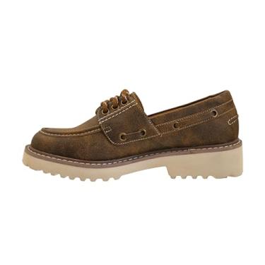 Imagem de Corkys Footwear Sapato náutico feminino Hey Girl 'Dockside' – com um design de cadarço, sola grossa e palmilhas acolchoadas para uso o dia todo, Marrom, 38