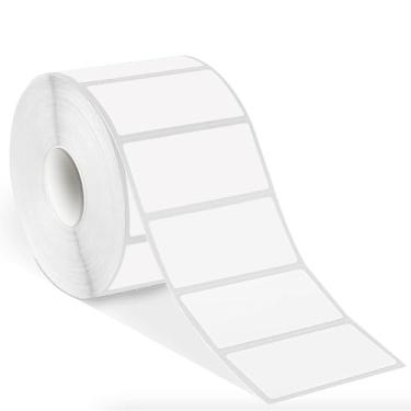 Imagem de STARLIBOO Adesivos de etiquetas térmicas de 5 x 2,5 cm, papel de etiqueta de código de barras autoadesivo branco para impressora térmica direta e comercial, adesivos de envio de endereço retangular