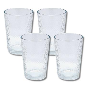Imagem de Kit 4 Copos De Vidro Transparente 200ml Transparente Suco Agua