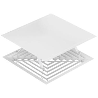 Imagem de VILLCASE Defletor de ventilação de ar condicionado - Para-brisa de teto branco quadrado 35 x 35 cm - Capa de defletor de ar condicionado central para vento direto