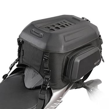 Imagem de Rhinowalk Bolsa traseira para motocicleta, capa rígida, impermeável, expansível de 23 a 35 L, bolsa de capacete, bolsa de armazenamento