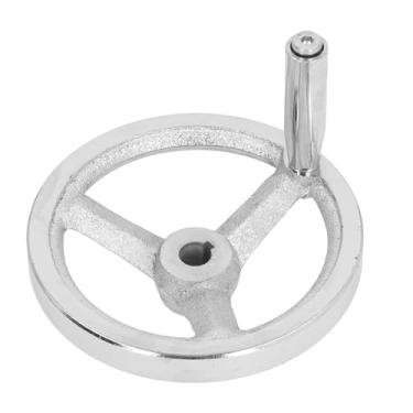 Imagem de Dioche Ferro Fundido Roda Manual 3 Roda de Mão Roda Redonda Com Alça Giratória para Moagem de Torno Máquina de Moagem 12x125mm