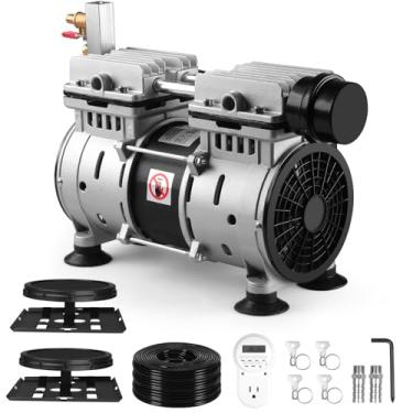 Imagem de Aerador de lago, lagoas e sistema de aeração de lago, 5,76 CFM para até 3 acre, inclui compressor de 3/4 HP, tubo ponderado de 30 m, 2 difusores para bombas aeradoras de água e lagos grandes ao ar