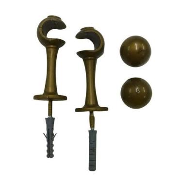 Imagem de Kit Suportes Para Varão 19mm Suporte Cortina Várias Cores Com Ponteira