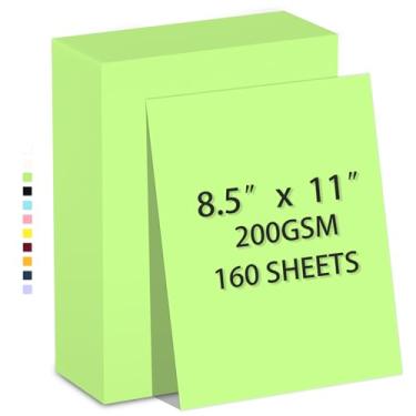 Imagem de 160 folhas de papel-cartolina 200 g/m², peso pesado, 200 g/m², impressão, artesanato, convites | Papel de cartolina para impressora suave | Papel de construção a granel, faça você mesmo e uso
