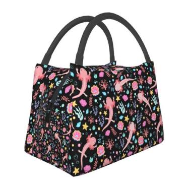 Imagem de Lancheira MOLIAN Axolotl Isolated Lancheira Cooler Tote preta