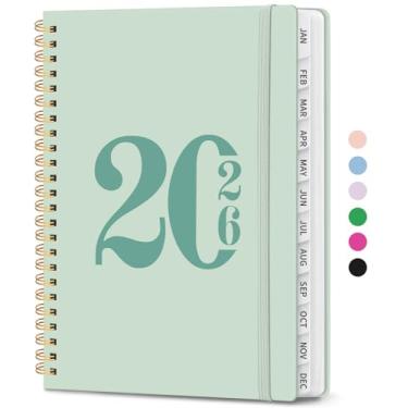 Imagem de Agenda 2026, agenda semanal e mensal, janeiro de 2026 a dezembro de 2026, livro de calendário de capa dura 2026 com abas e bolso interno, material escolar para mulheres e homens - A5 (16 cm x 21,6 cm