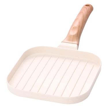 Imagem de ZJRDYYK Frigideira para fogão, frigideira quadrada antiaderente para cozinhar em ambientes internos, frigideira para todos os fogões (gás, elétrica, indução), frigideira para grelhar, panela de bife
