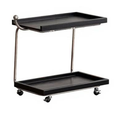 Imagem de Mesa de sala de estar, mesa lateral móvel para sofá, carrinho de lazer, suporte de armazenamento com rodas, mesa de cabeceira e café (preto)