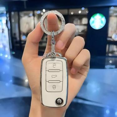 Imagem de Capa De Chave Flip TPU Para Carros VW Polo Golf Passat Tiguan Beetle C