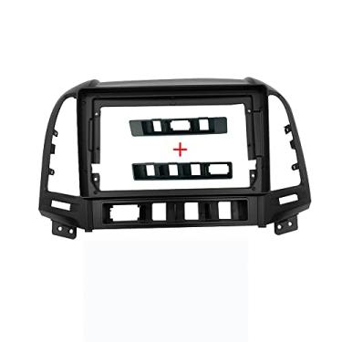 Imagem de Painel de moldura de painel estéreo de rádio veicular de 23 cm compatível com Hyundai Santa Fe IX45 2006 07 08 09 10 11 12 kit de montagem