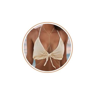 Imagem de Sistble Corrente corporal para mulheres, sutiã biquíni, corrente de cintura de barriga, correntes douradas para o corpo, joias de verão, presentes para mulheres, Normal Size, Aço inoxidável, Sem Pedra