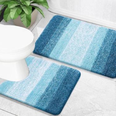 Imagem de Conjunto de tapetes de banheiro OLANLY Tapetes de banho de microfibra 