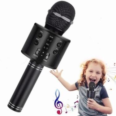 Imagem de Microfone Sem Fio Bluetooth Karaoke The Voice Portatil Caixa Som Recarregavel Auto Falante Musical