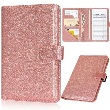 Imagem de Carteira de garçom de couro Server Book JKhandy com bolso com zíper