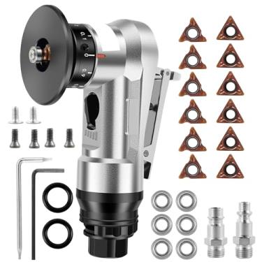 Imagem de FALESOUL Mini máquina de chanfrar pneumática, ferramentas de chanfradura de metal de 45 graus, ferramentas portáteis de 30.000 rpm para aparar madeira de metal com entrada de ar de 1/4 polegada para