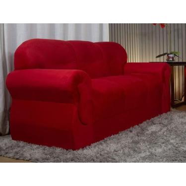 Imagem de Sofás 3 Lugares Encanto Beleza e Praticidade - Alpoim, Vermelho