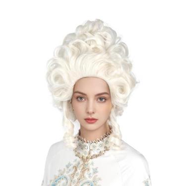 Imagem de Peruca MUPUL Platinum Blonde Short Curly Beehive Queen Cosplay