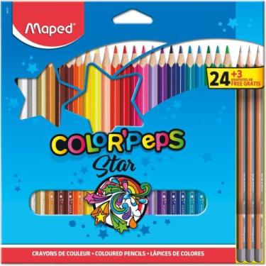 Imagem de Lapis de COR Triangular Color PEPS 24 CORES+3LAPIS PR - Maped