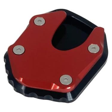 Imagem de BYYINGSUS Extensão de suporte de placa ampliadora de suporte lateral para pé de motocicleta compatível com NC750X NC 750X NC750 X/DCT 2021 2022 2023 (vermelho)