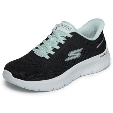 Imagem de Skechers Tênis feminino Go Walk Flex Azriel Hands Free Slip-ins, Preto/azul claro, 43