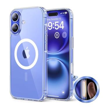 Imagem de Capa Magnética para iPhone 16 Plus com Botão de Controle de Câmera Integrado, Ultra Transparente, Proteção Militar, Compatível M4gS4fe – Capa de Alta Atração Magnética 38 Ímãs