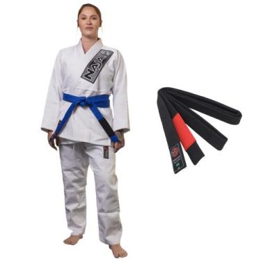 Imagem de Kimono Jiu Jitsu Adulto Trançado Reforçado Training Brave Branco Naja 