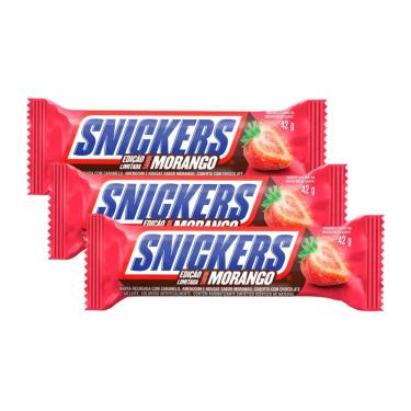Imagem de Kit 3 Chocolate Snickers Morango 42g