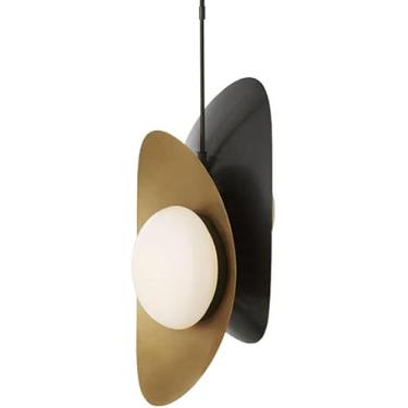 Imagem de Luminária pendente de ferro forjado V-intage, iluminação de restaurante ocidental, lustre industrial para decoração de corredor de bar, luminária suspensa preta nostálgica, decoração moderna