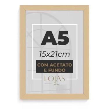 Imagem de 1 Moldura A5 Para Quadro Foto Poster Acetato 15x21 Cm (Madeira Clara)