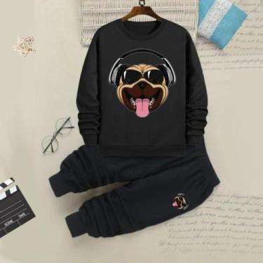 Imagem de Conjunto infantil de moletom - Franca kids , Preto, 8
