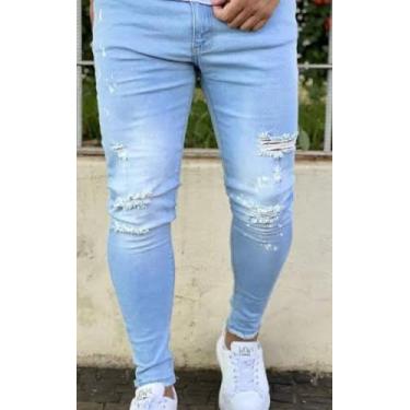 Imagem de Calça jeans rasgada colada - MDR, Azul, 38