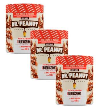 Imagem de 3x Pasta De Amendoim buenissimo C/Whey Isolado 650g-Dr Peanut