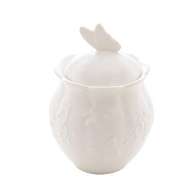 Imagem de Açucareiro de Porcelana New Bone Butterfly Flower Branco 13,5x9,5cm Lyor